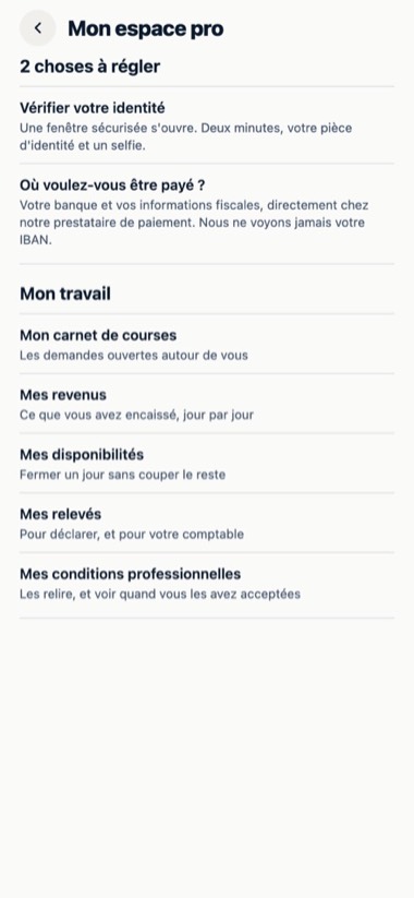 Votre tableau de bord — écran de l'application GlideBlue